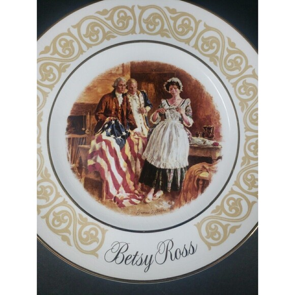 Betsy Ross Avon Enoch Wedgewood Collector Plate 1973 Congress Stars and Stripes - Picture 2 of 12